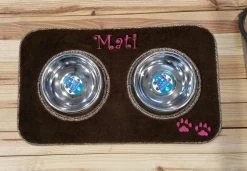 Matworks LTD Pet Dining Mats Personalized Pet Diner Mat Stainless Steel Bowl Set 38 Matworks LTD Pet Dining Mats Personalized Pet Diner Mat Stainless Steel Bowl Set