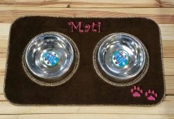Matworks LTD Pet Dining Mats Personalized Pet Diner Mat Stainless Steel Bowl Set 36 Matworks LTD Pet Dining Mats Personalized Pet Diner Mat Stainless Steel Bowl Set