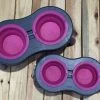 Monogram Mats.com Double Elevated Pop- Out Bowl Set Large Gray/Pink