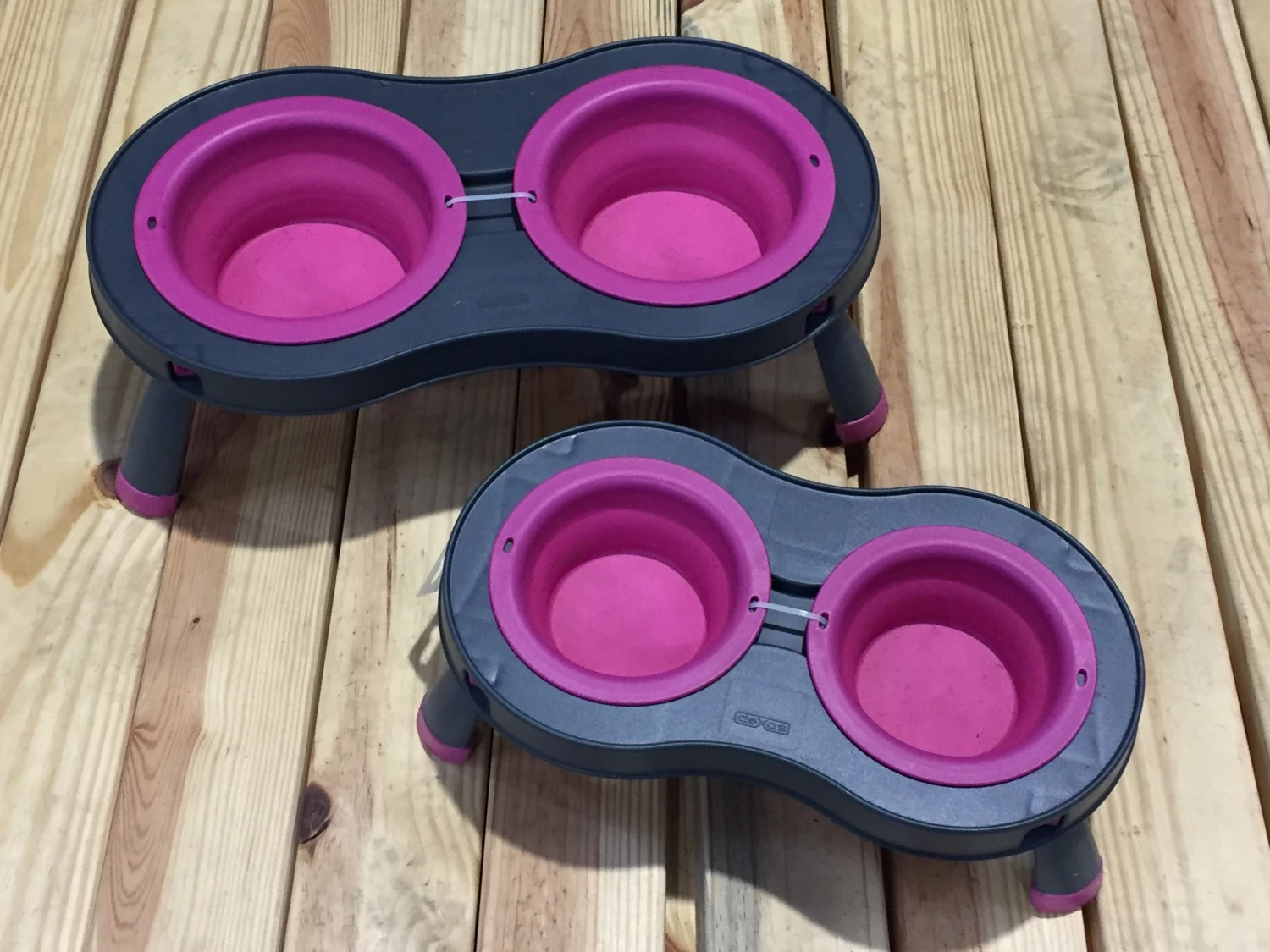 Monogram Mats.com Double Elevated Pop-out Bowl Set Small Gray/Pink Pet Dining Mats 5 Monogram Mats.com Double Elevated Pop-out Bowl Set Small Gray/Pink Pet Dining Mats