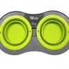 Monogram Mats.com Double Elevated Pop- Out Bowl Set Large Gray/Green