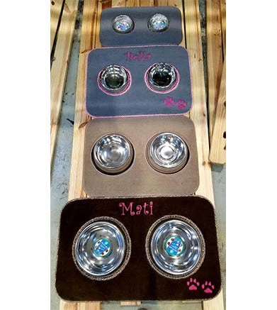 Matworks LTD Pet Dining Mats Personalized Pet Diner Mat Stainless Steel Bowl Set 5 Matworks LTD Pet Dining Mats Personalized Pet Diner Mat Stainless Steel Bowl Set