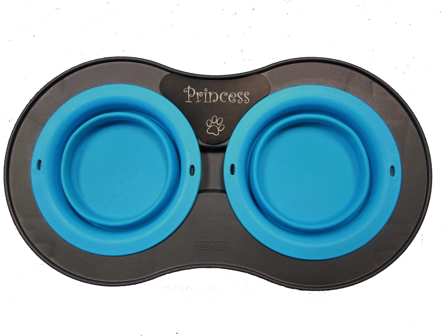 Monogram Mats.com Pet Dining Mats Double Elevated Pop-out Bowl Set Small Gray/Blue 1 Monogram Mats.com Pet Dining Mats Double Elevated Pop-out Bowl Set Small Gray/Blue