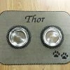 Matworks LTD Pet Dining Mats Personalized Pet Diner Mat Stainless Steel Bowl Set