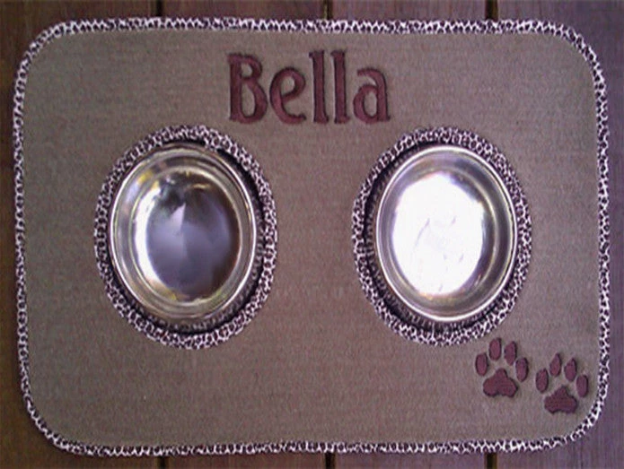 Matworks LTD Pet Dining Mats Personalized Pet Diner Mat Stainless Steel Bowl Set 15 Matworks LTD Pet Dining Mats Personalized Pet Diner Mat Stainless Steel Bowl Set