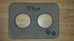 Matworks LTD Pet Dining Mats Personalized Pet Diner Mat Stainless Steel Bowl Set